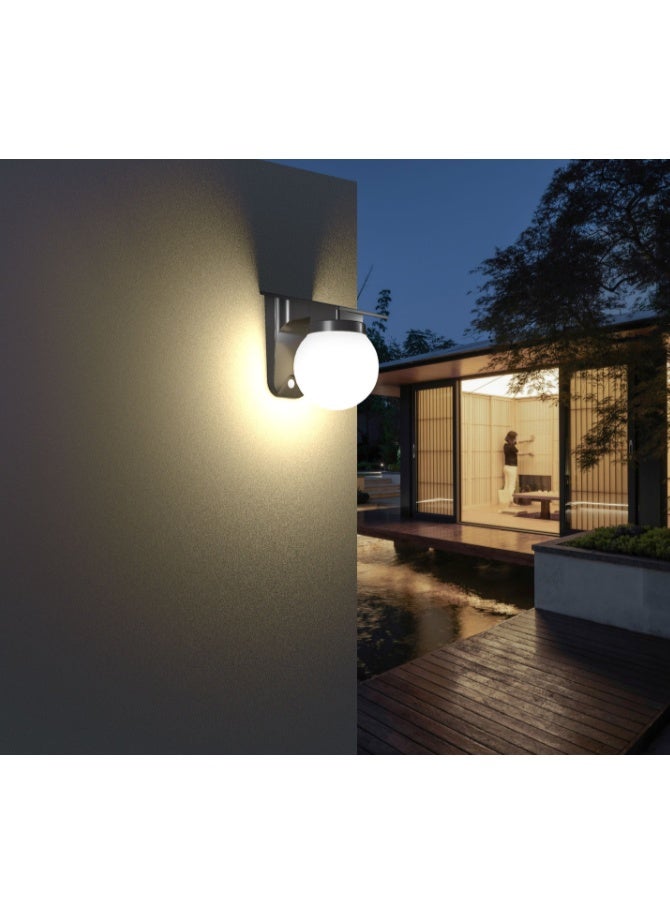 Solar-powered wall lamp, outdoor waterproof, for courtyard landscape, villa garden decoration, human body sensor lighting fixture - Image 5